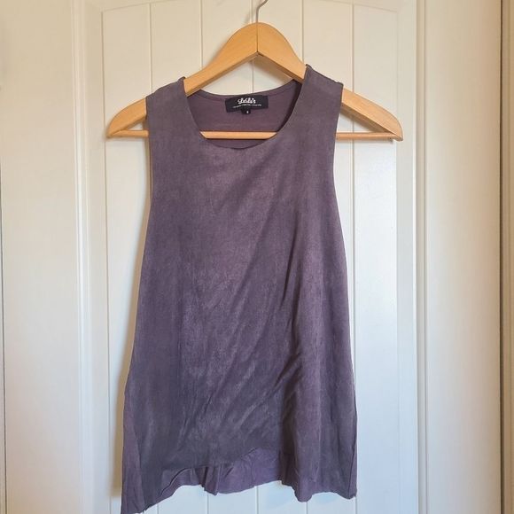 LULU'S Heather Gray Suede Tank Top - Picture 1 of 5